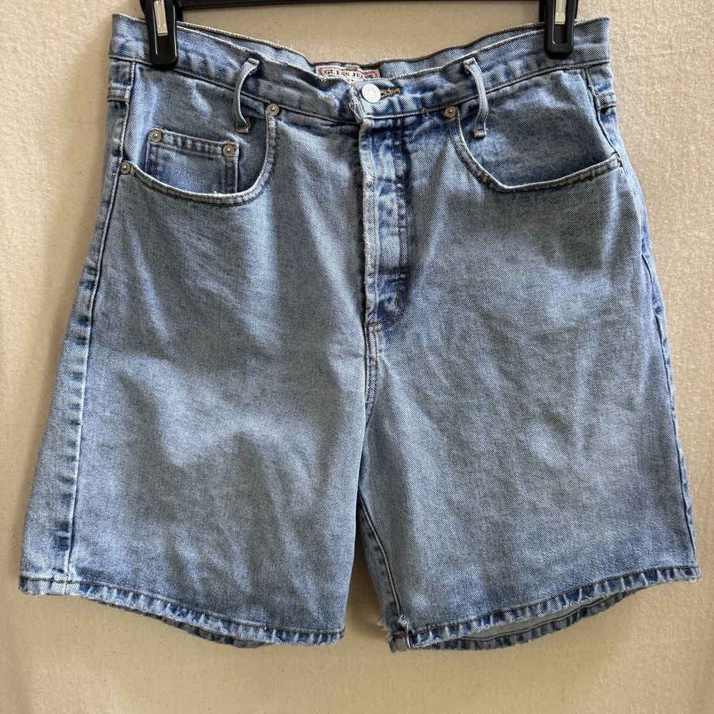 Vintage 90s Guess Shorts Women Size 3  Light- Made In USA Button Fly style 10954